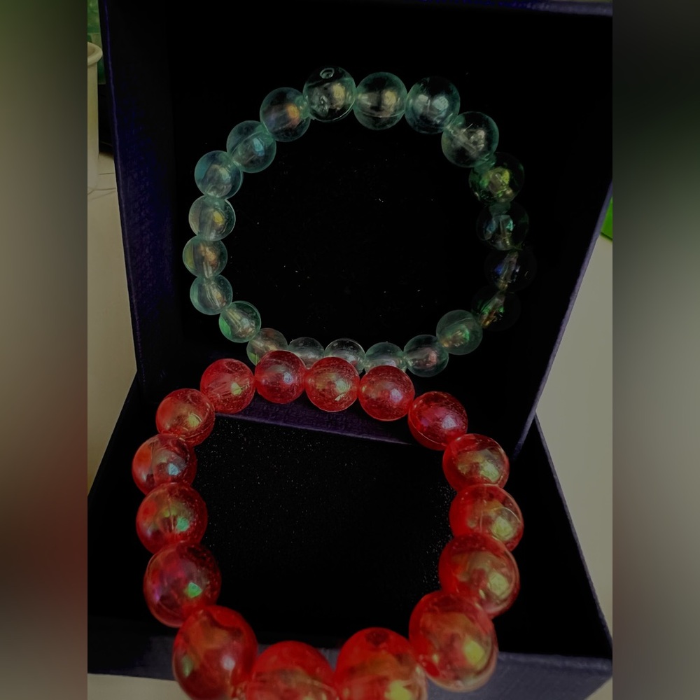 Homemade bead bracelets. Mermaid inspired bracelets. Made with love. Very sturdy